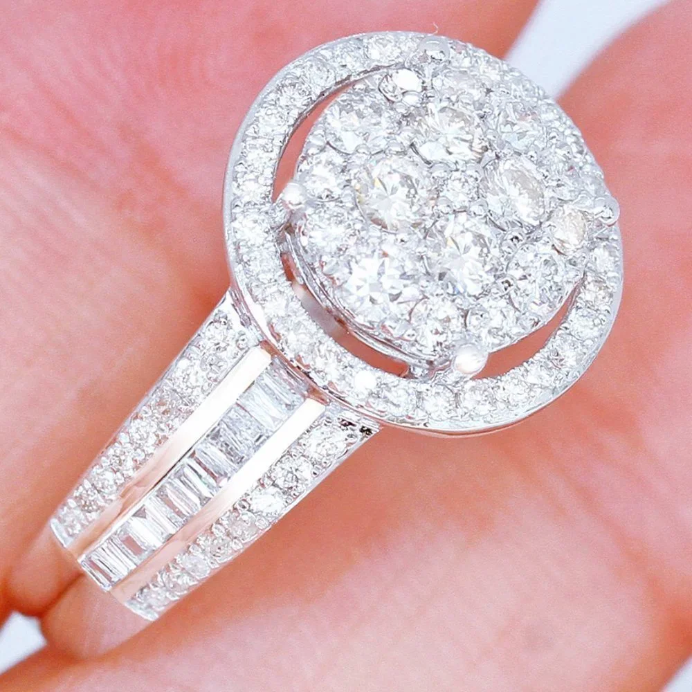 💝 Three Layer Super Big Round Luxury Wedding Rings for Women, PD154